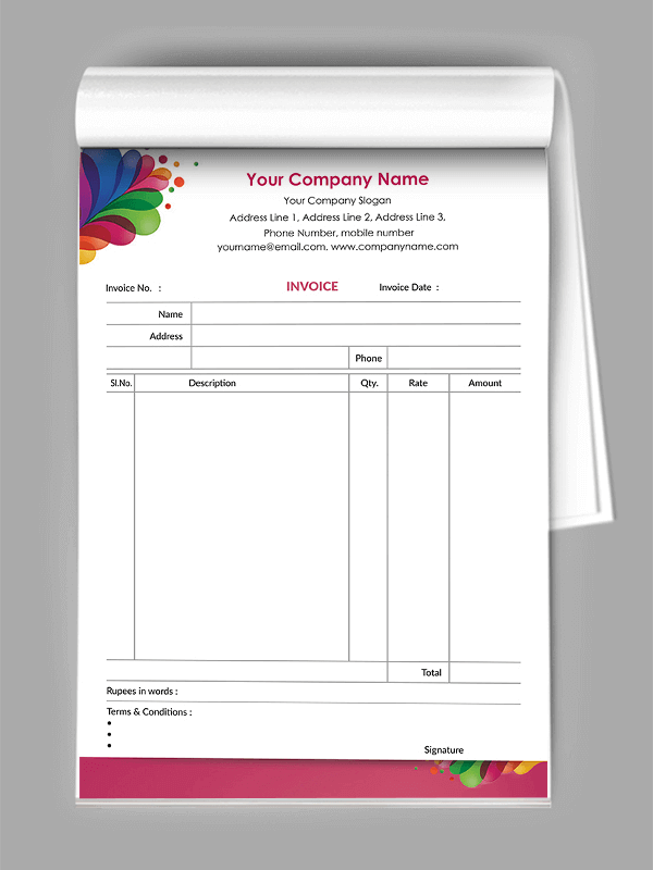 A8 Bill Book - Four Colour Print 